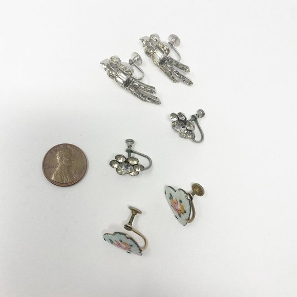 452 Three vintage Coro screw-back earrings